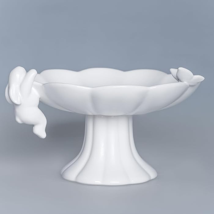 Cake stand "The fun of the rabbit and the butterfly". Bunny platter, easter dishes, bunny plates,... | Amazon (US)