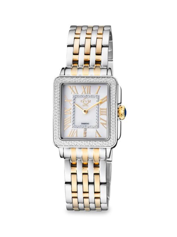 Padova 27 x 30MM Two-Tone Stainless Steel & 0.15 TCW Diamond Bracelet Watch | Saks Fifth Avenue OFF 5TH