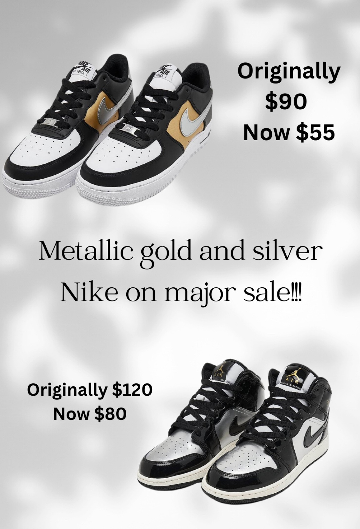 Metallic gold and sliver Nikes on sale 😍

#LTKSaleAlert #LTKShoeCrush