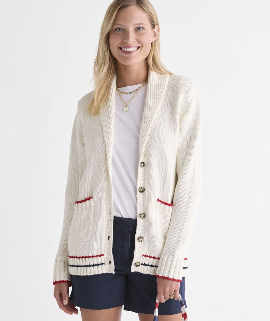 Americana Cotton Shawl Cardigan | vineyard vines