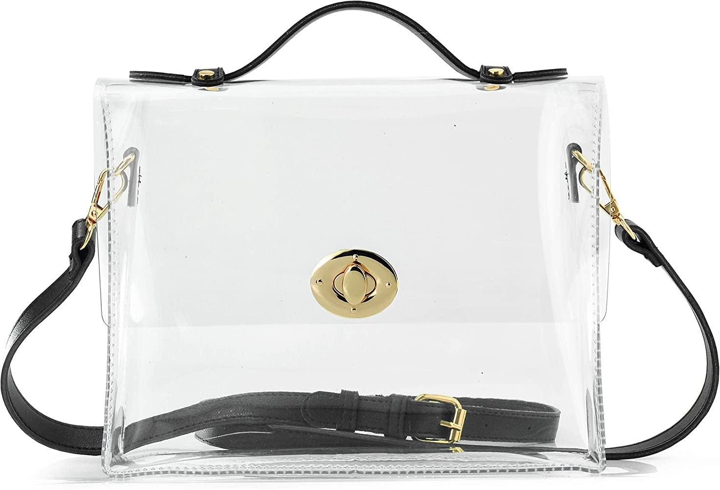 Clear Bag with Turn Lock Closure Women's Cross Body Handbags Stadium Approved | Amazon (US)