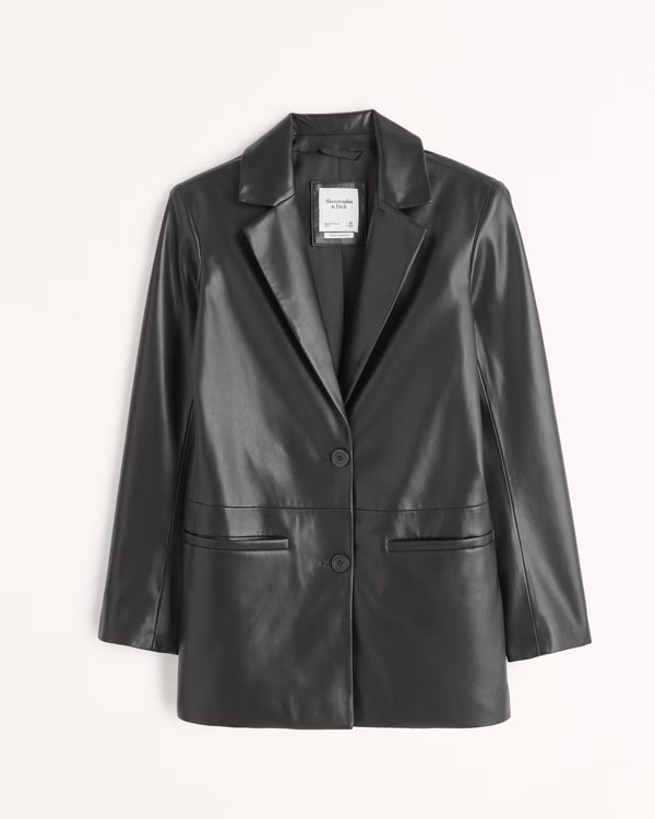 Vegan Leather Blazer | Abercrombie & Fitch (US)