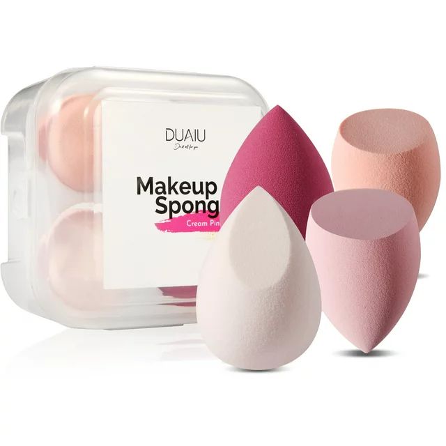 DUAIU 4 Pcs Dry and Wet Use Makeup Sponge Set Foundation Blending Sponge, Flawless for Liquid, Cr... | Walmart (US)