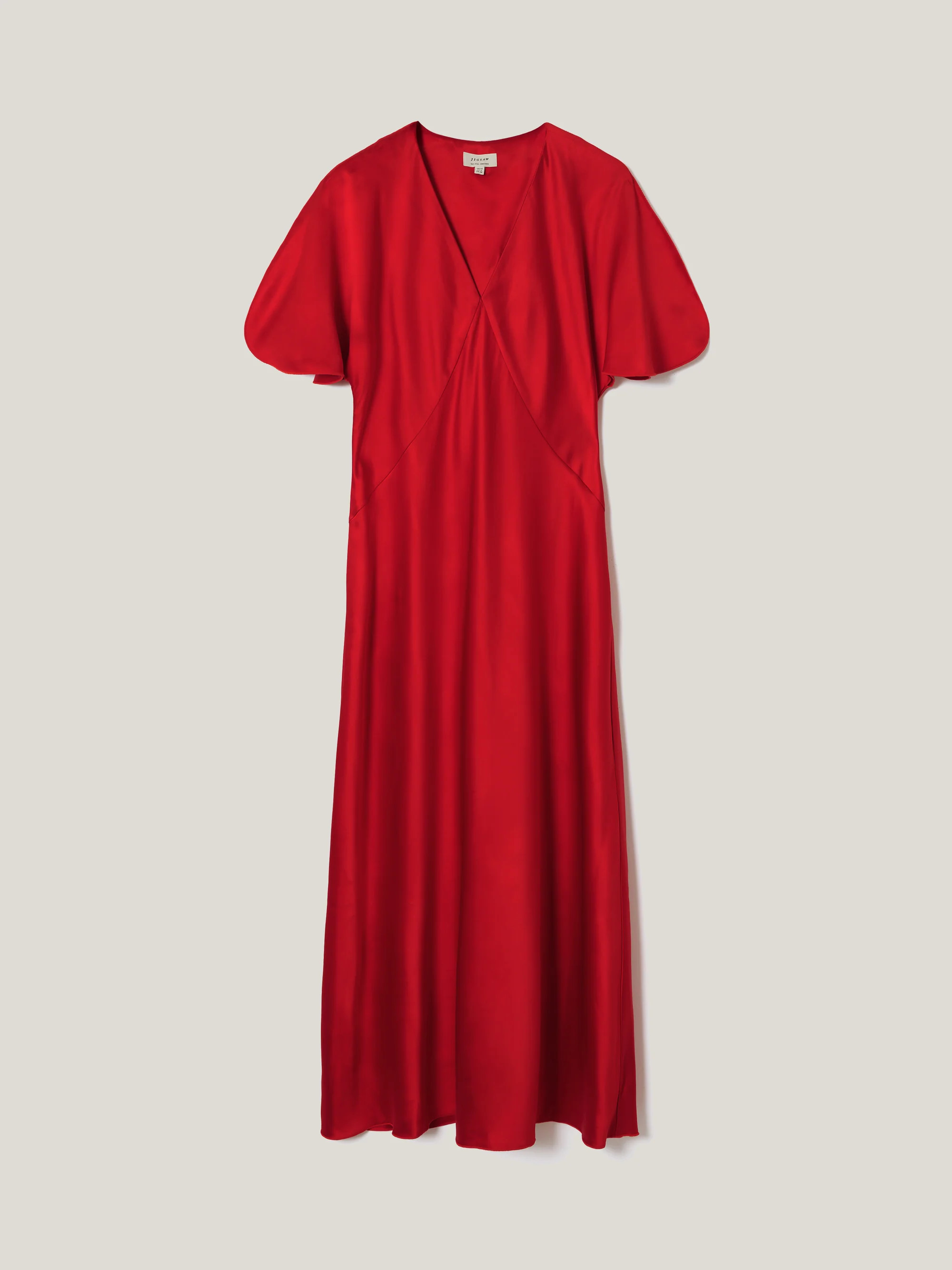 Satin Bias Cut Dress | Red | Jigsaw (UK)