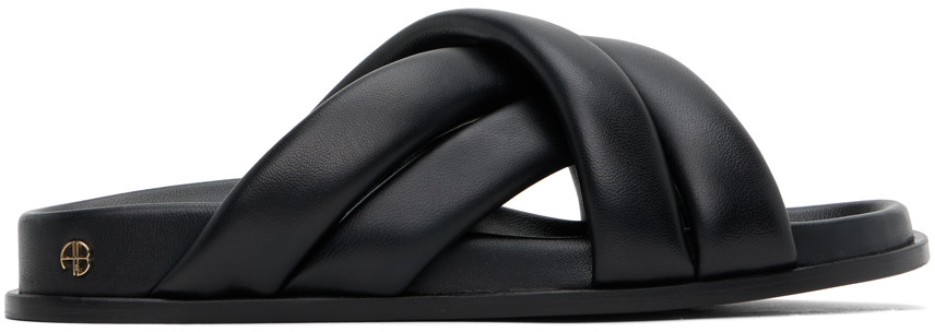 ANINE BING Black Lizzie Slides | SSENSE