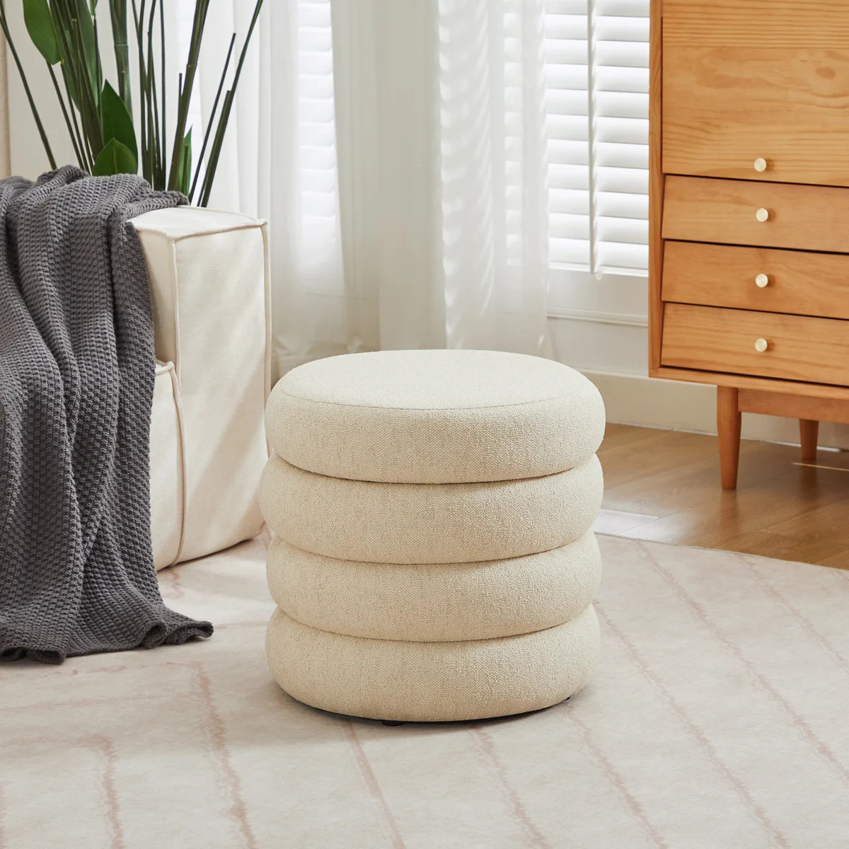 Leiani Modern 19.5" W Round Upholstered Storage Ottoman with Hidden Storage for Living Room and B... | Wayfair North America