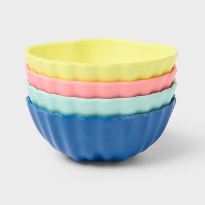4pk 10 fl oz Shell Cereal Bowls - Sun Squad™ | Target