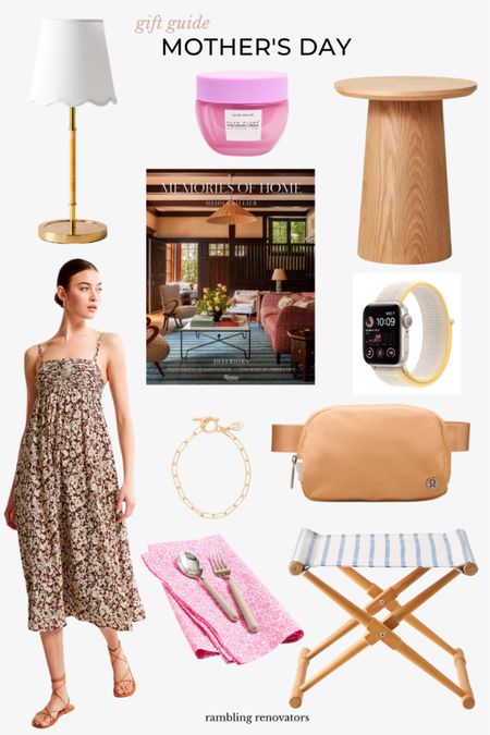 Mother’s Day gift ideas, gifts for mom // Scallop table lamp, moisturizer, wood accent table, living room table, side table, maxi dress, summer dress, interior design book, decorating book, chain bracelet, belt bag, Liberty fabric napkins, camp stool, outdoor seat 

#LTKhome #LTKGiftGuide #LTKSeasonal