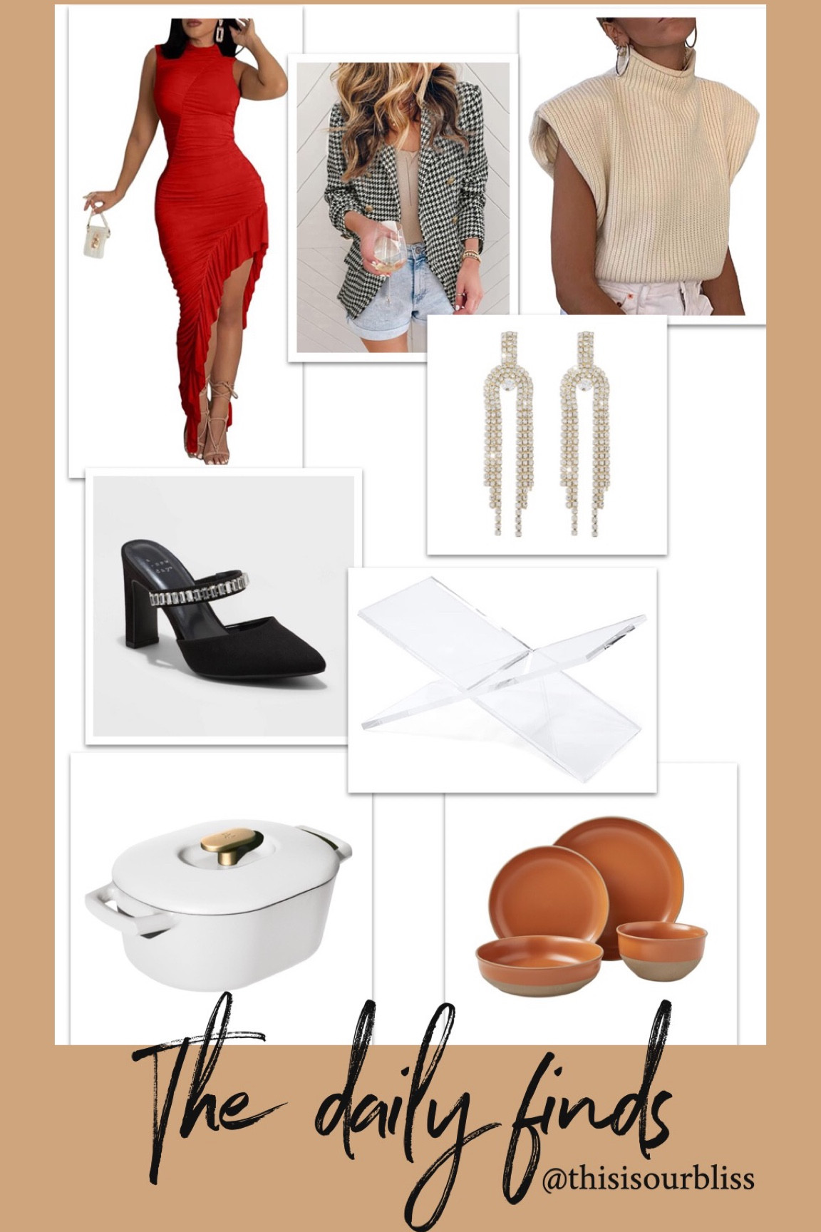 Today’s daily finds! Holiday party dress, holiday party earrings, sparkly shoes, entertaining pieces, houndstooth blazer and Ivory sweater vest

#LTKSeasonal #LTKHoliday #LTKhome