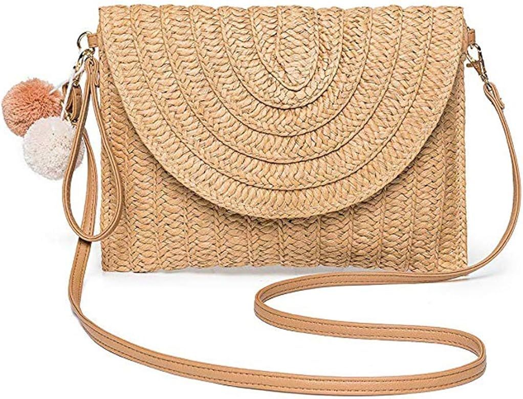 Weave Handbag,Straw Clutch Summer Evening Handbag Summer Beach Party Purse Woven Straw Bag Envelo... | Amazon (CA)