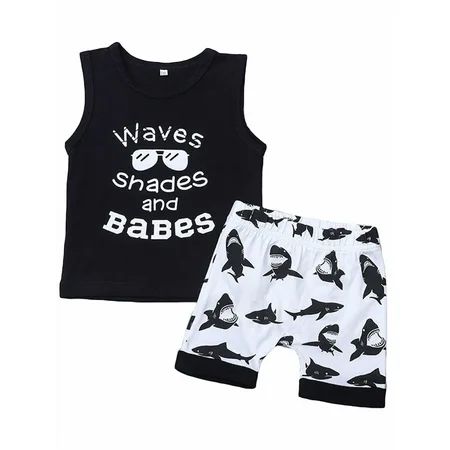 Maxcozy Infant Kids Baby Boy Outfit Sets Tank Tops Vest Dinosaur Short Pants Clothes 0-3T | Walmart (US)