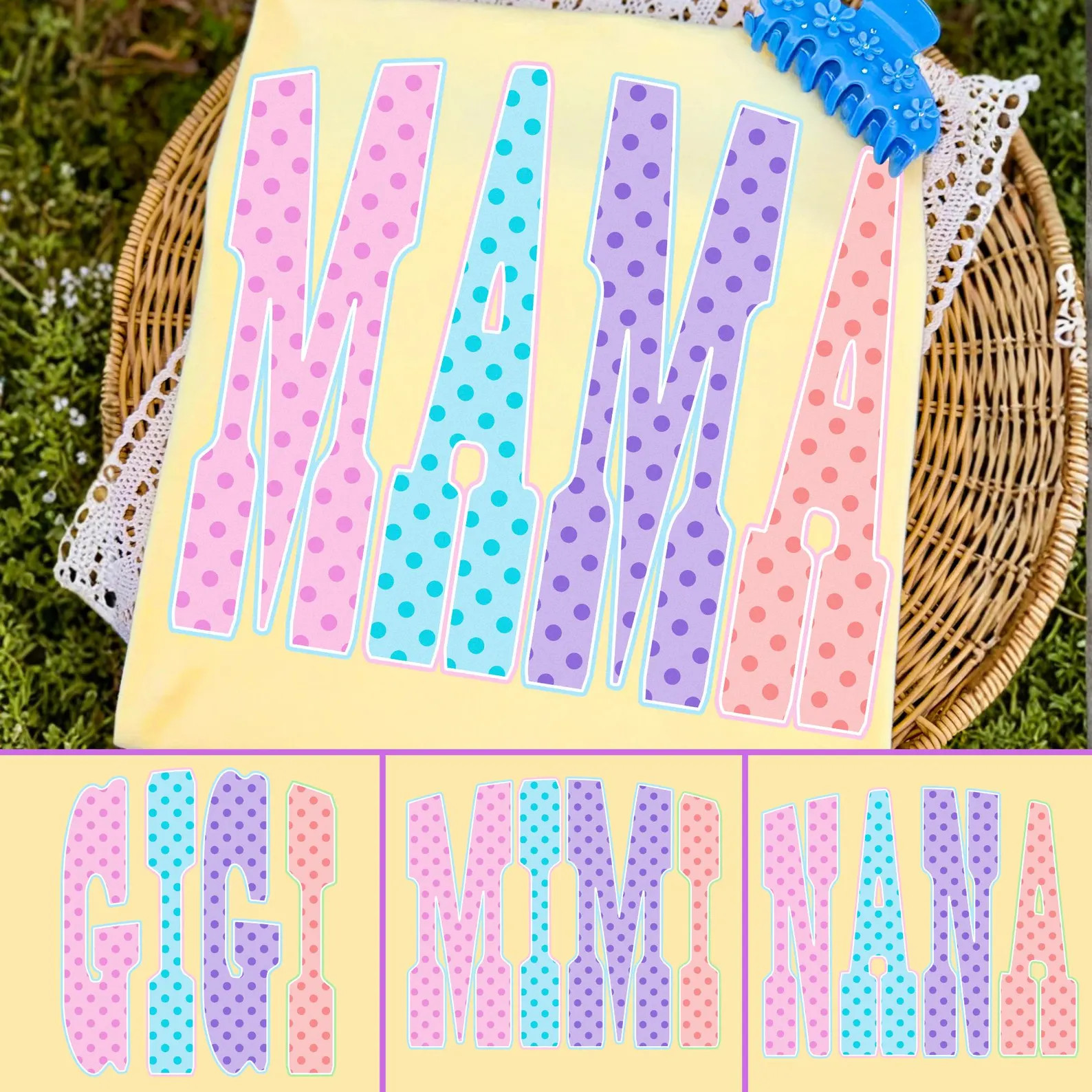Polka Dots Mama PNG Bundle Coquette Neon Girly Grandmacore Sublimation Design Vintage Grandma Shi... | Etsy (Global)