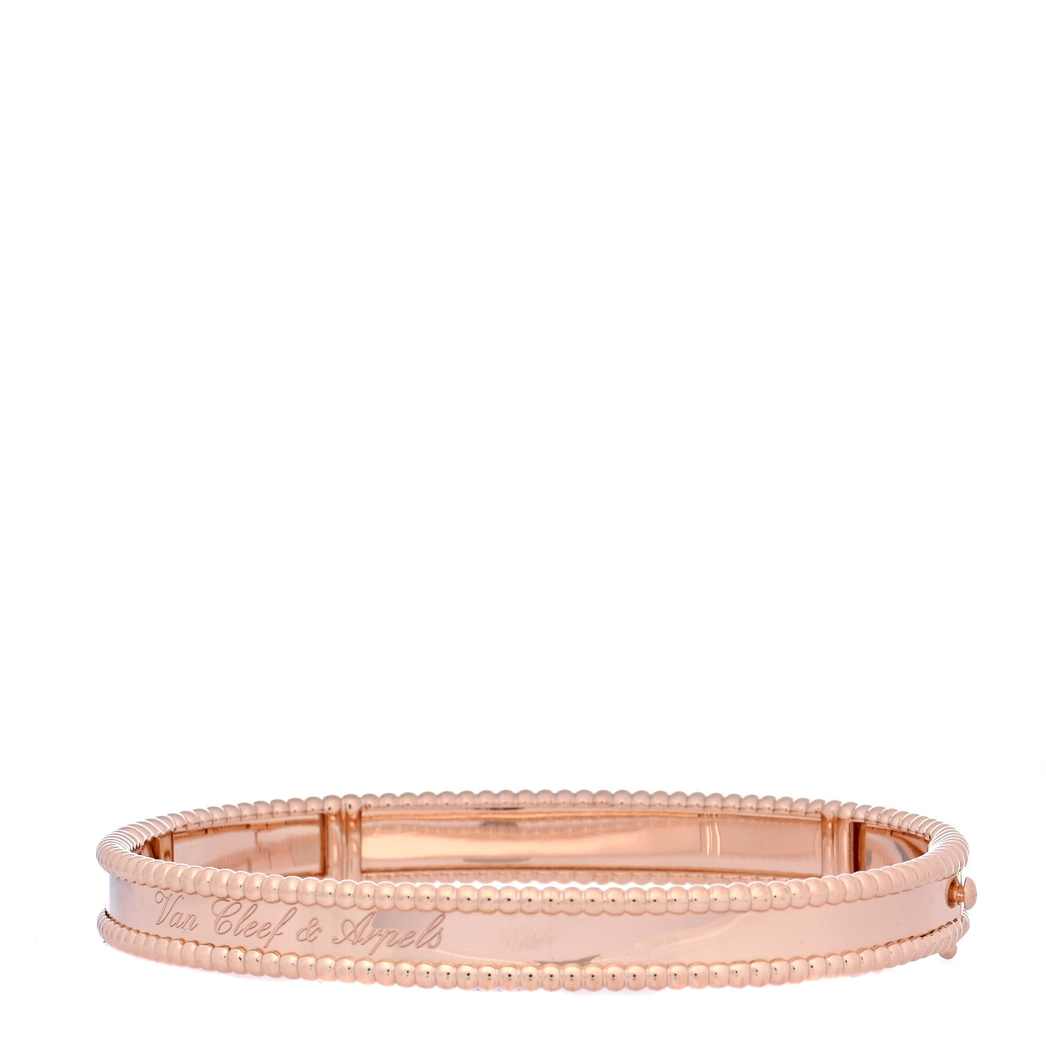 VAN CLEEF & ARPELS
 
18K Rose Gold Perlee Signature Bangle Bracelet L | Fashionphile