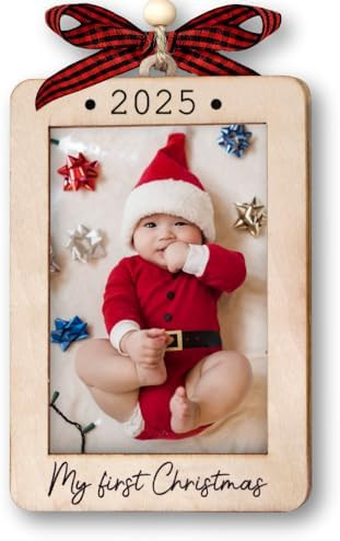 Babys First Christmas Ornament 2025 Girl And Boy - Wooden Portrait Picture Frame Ornaments For Tr... | Amazon (US)