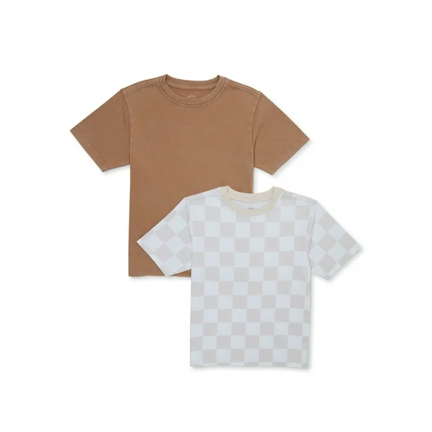 Wonder Nation Boys Short Sleeve Printed and Solid T-Shirt, 2-Pack, Sizes 4-18 | Walmart (US)