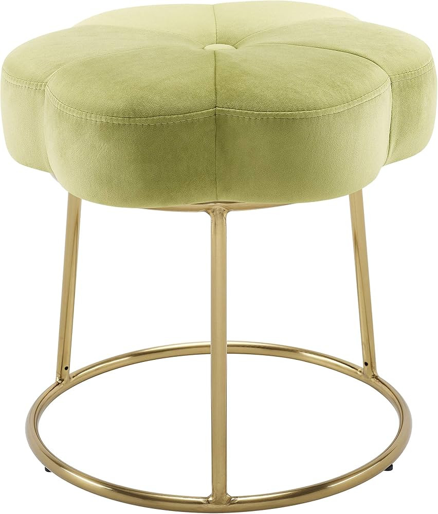 Linon Light Green and Gold Vanity and Accent Talulah Stool | Amazon (US)