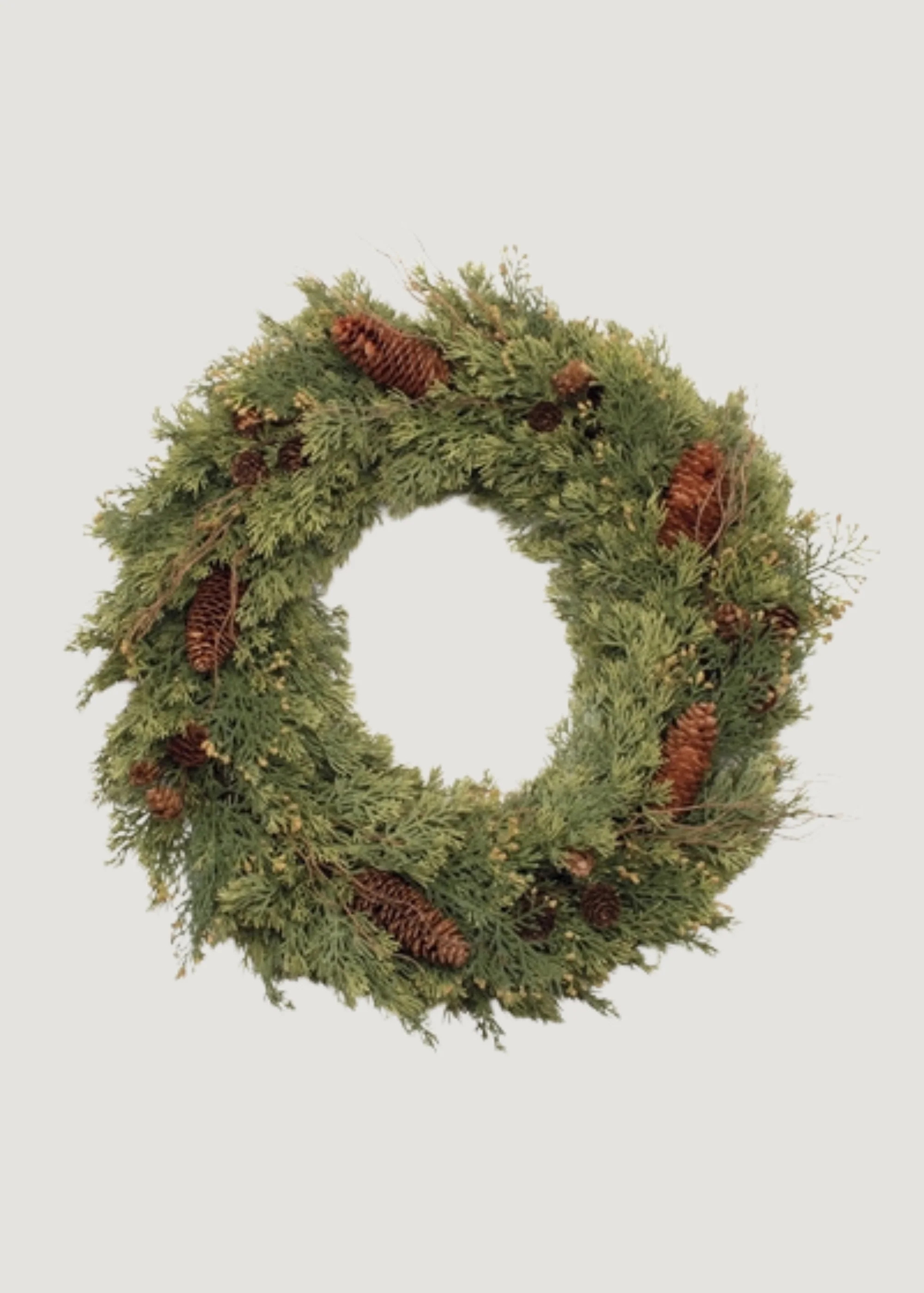 Artificial Pine Holiday Wreath with Cones - 24" | Afloral