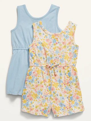 2-Pack Sleeveless Jersey Romper for Toddler Girls | Old Navy (US)
