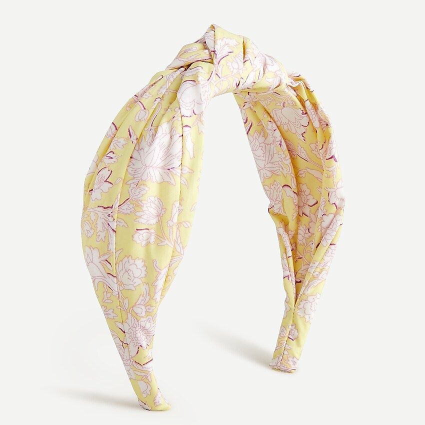 Knot headband in printed cotton poplin | J.Crew US