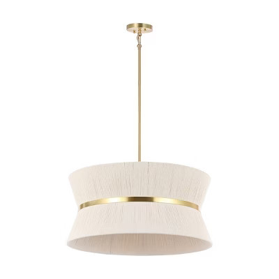 Alma 4 Light 24 Inch Chandelier - Bleached Natural/Brass Gold - Safavieh. | Target
