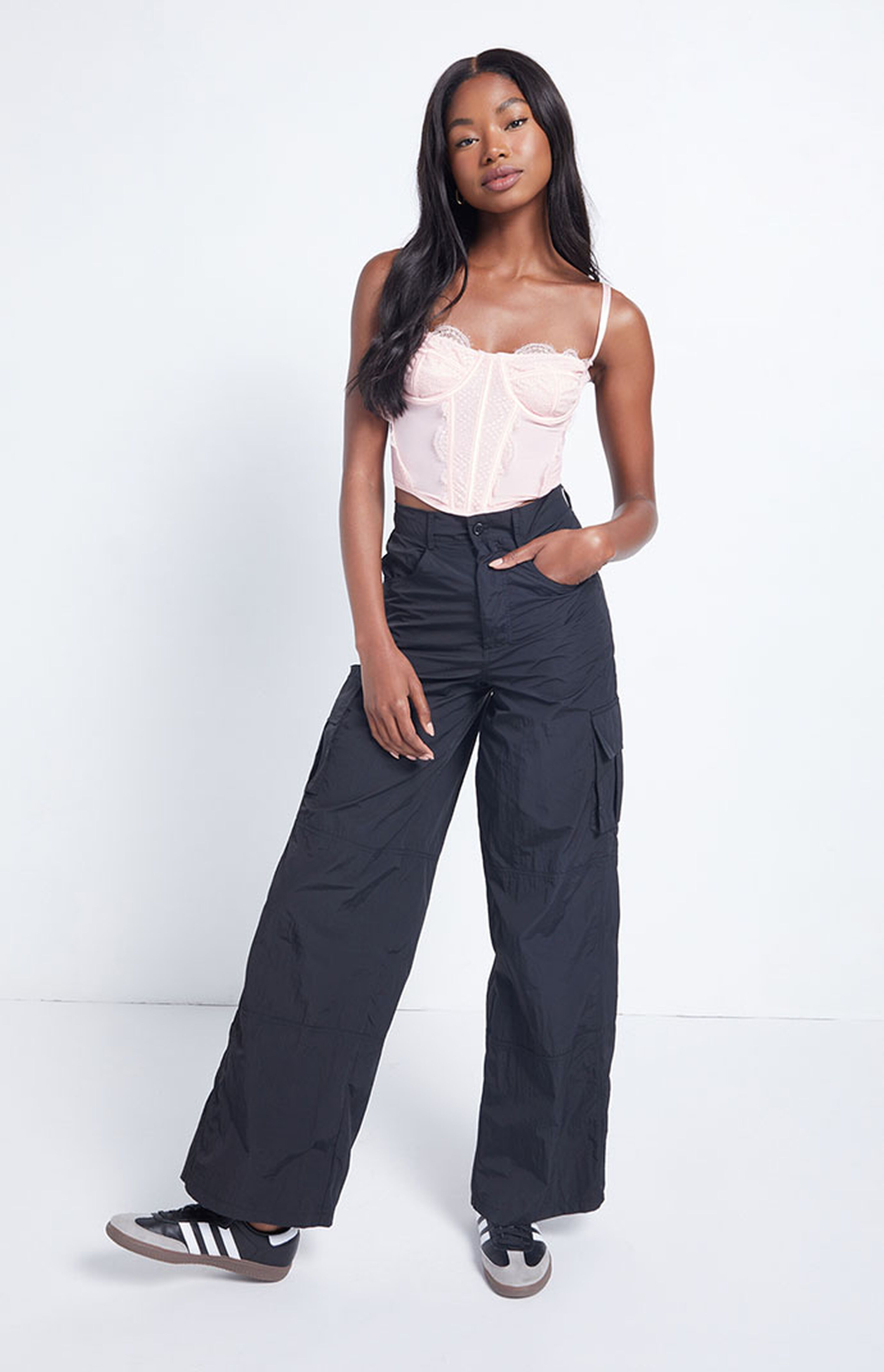 Ryan Destiny Lace Trim Mesh Corset Top | PacSun