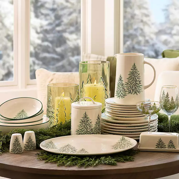Evergreen Trees Embossed Serving Platter | Kirklands