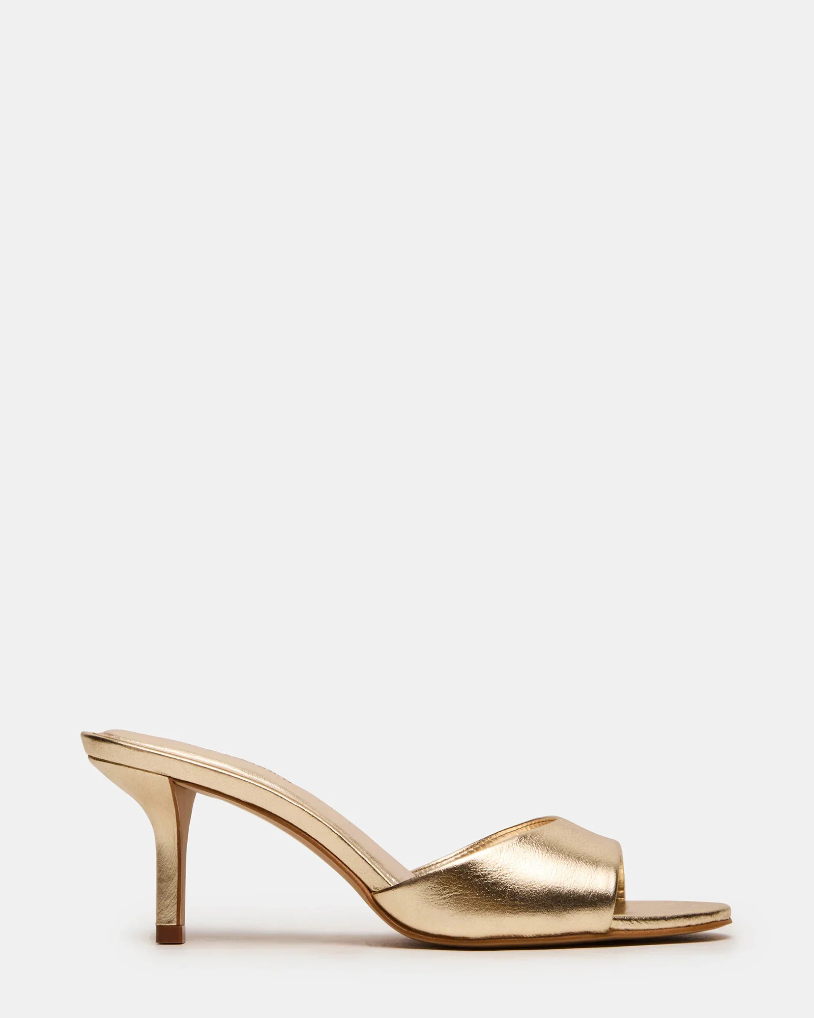 KENDRIX Gold Leather Mule Heels | Women's Designer Heels | Steve Madden (Canada)