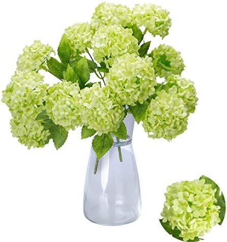 Greentime Tiny Artificial 7 Heads Hydrangea Bouquet Faux 13 Inches Mini Silk Hydrangea Flowers Summe | Amazon (US)