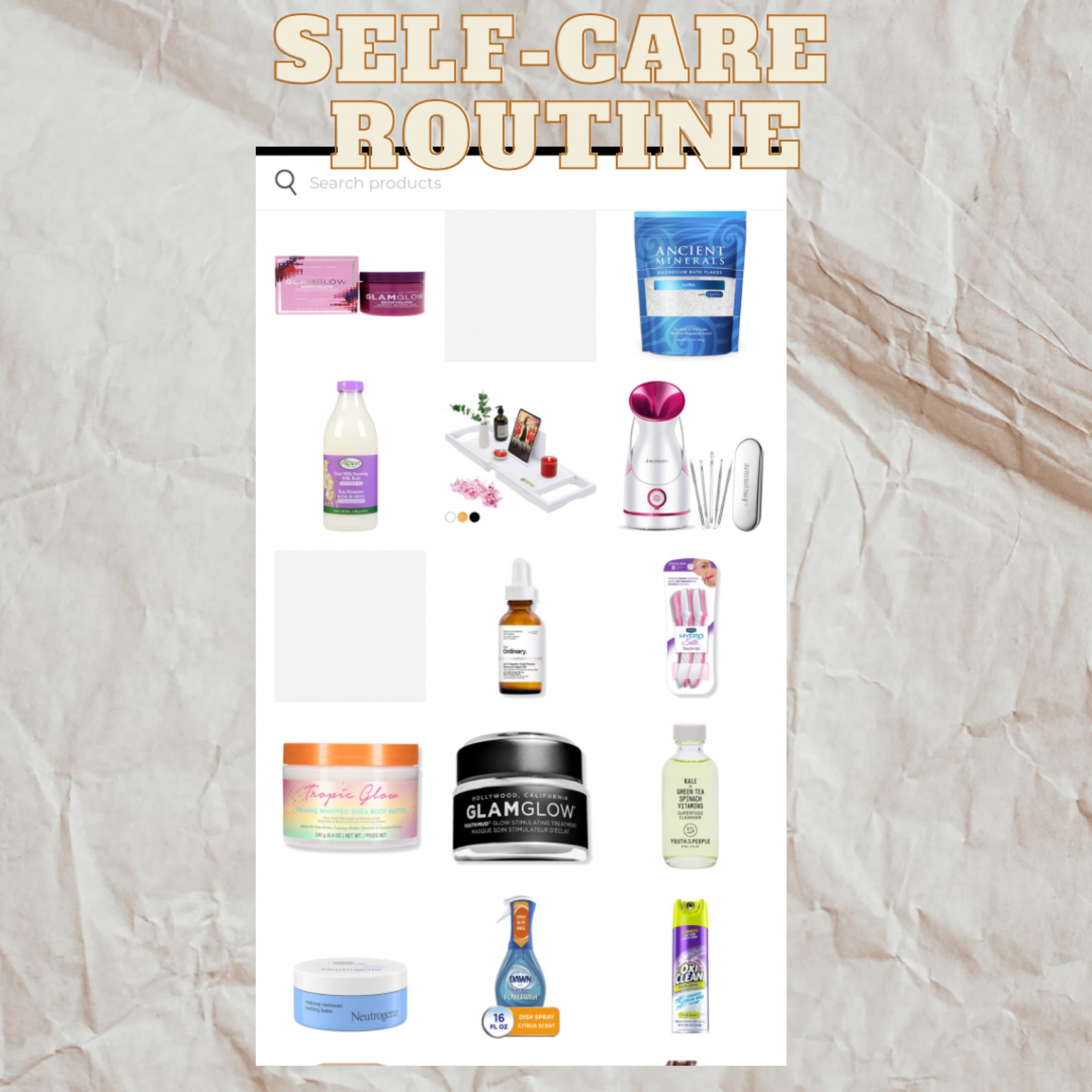 Self care pampering routine 