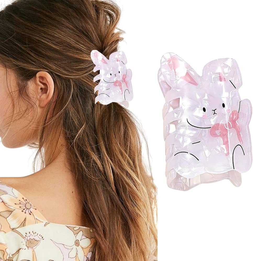 1Pcs Easter Hair Clips Cute Bow Rabbit Hair Claw Clips Easter Hair Barrettes Shark Clip Strong Gr... | Amazon (US)