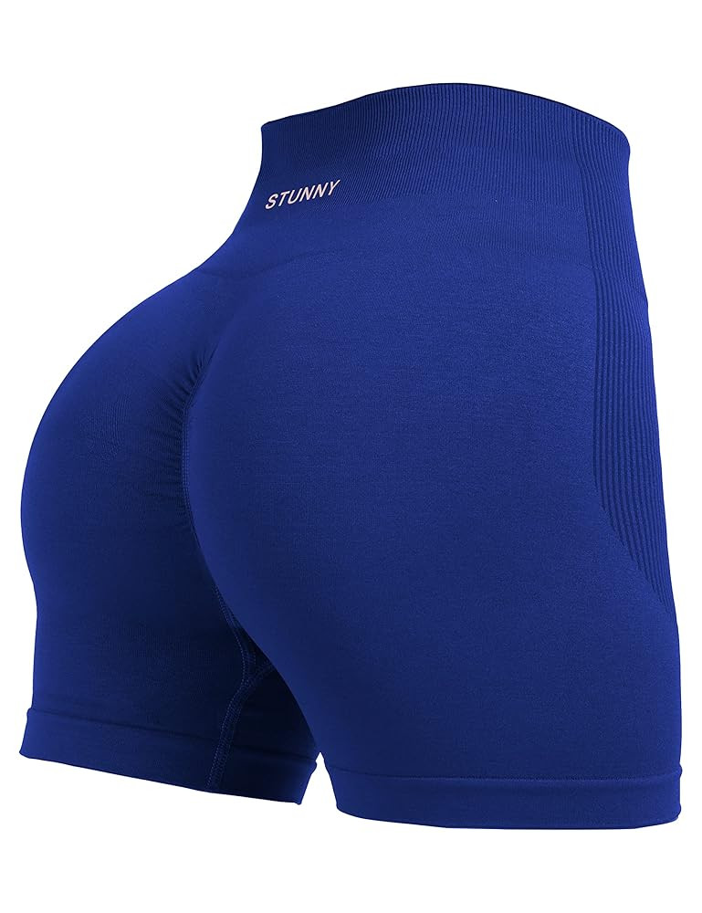 STUNNY Women Athletic Workout Shorts for Women Active Gym Seamless Scrunch Intensify Butt Lifting... | Amazon (US)