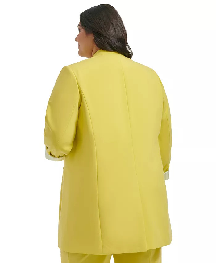 Plus Size Solid Open Front Topper Jacket | Macy's
