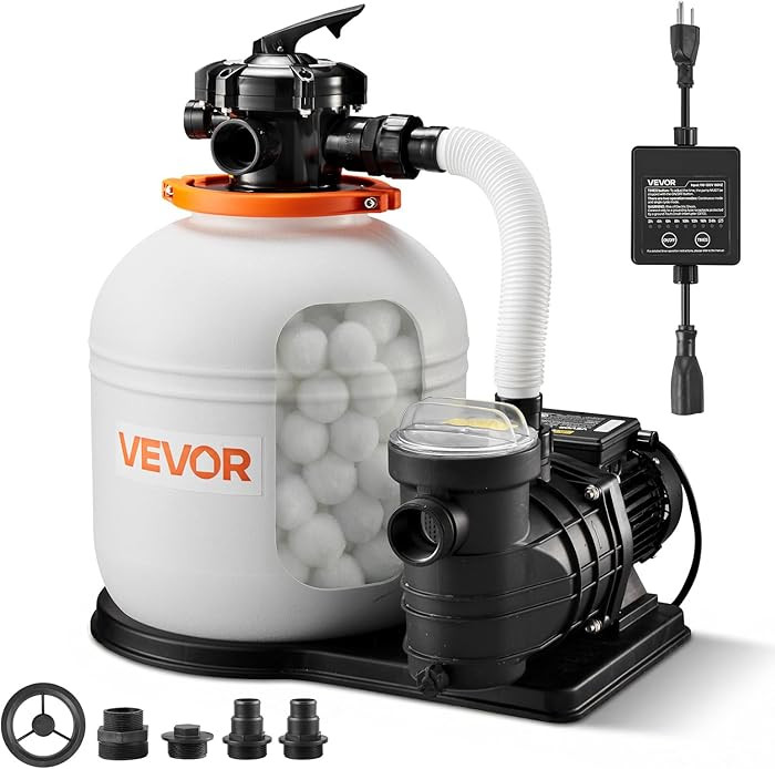 VEVOR FlashPure Sand Filter Pump, 16 in for Above Ground Pool, 1 HP 4400 GPH, Swimming Pool Filte... | Amazon (US)