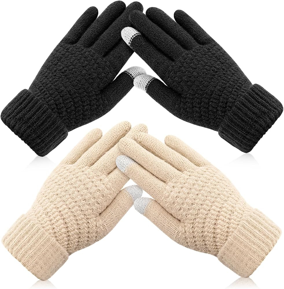 Trifabricy Womens Winter Gloves - Warm Soft Touchscreen Winter Gloves for Women, Elastic Cuff Kni... | Amazon (US)