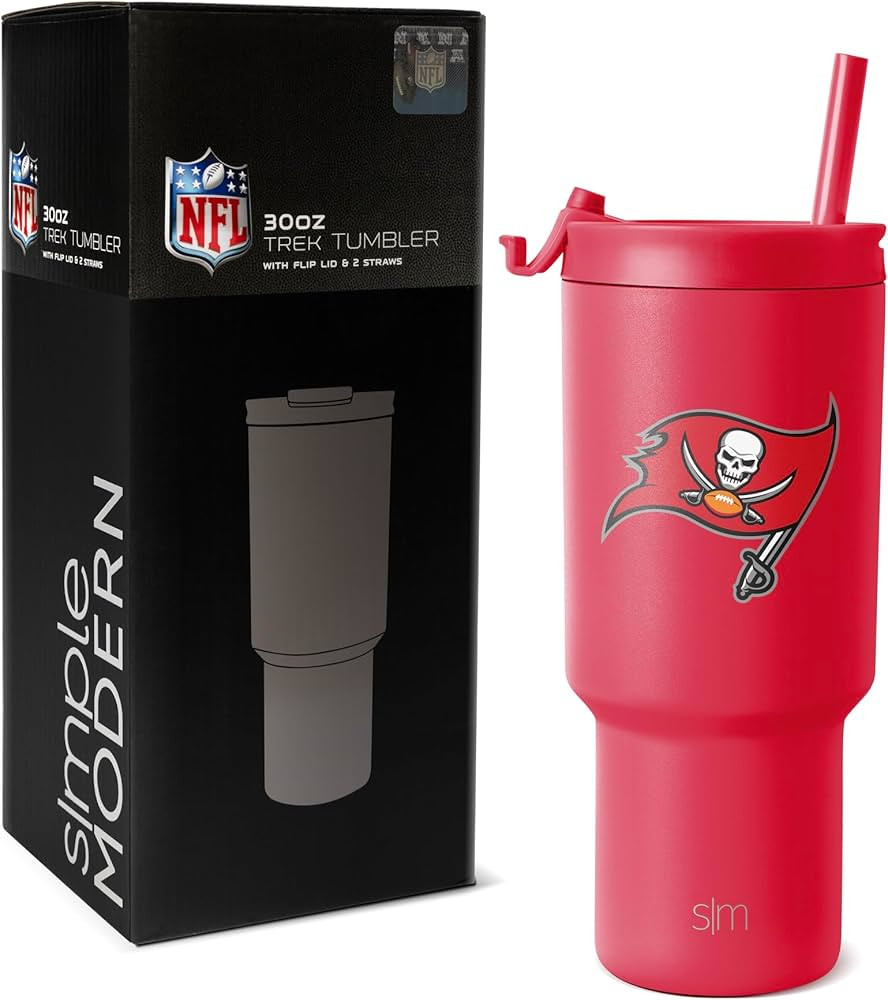 Simple Modern Officially Licensed NFL Tampa Bay Buccaneers 30 oz Tumbler with Flip Lid and Straws... | Amazon (US)