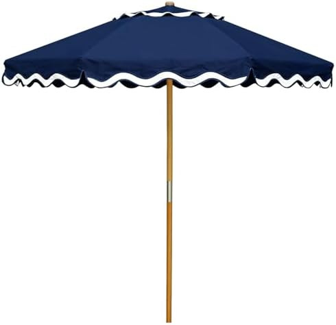 AMMSUN 8.2ft Vintage Wood Outdoor Umbrella, with a pulley system, UPF 50+, for markets, gardens, ... | Amazon (US)