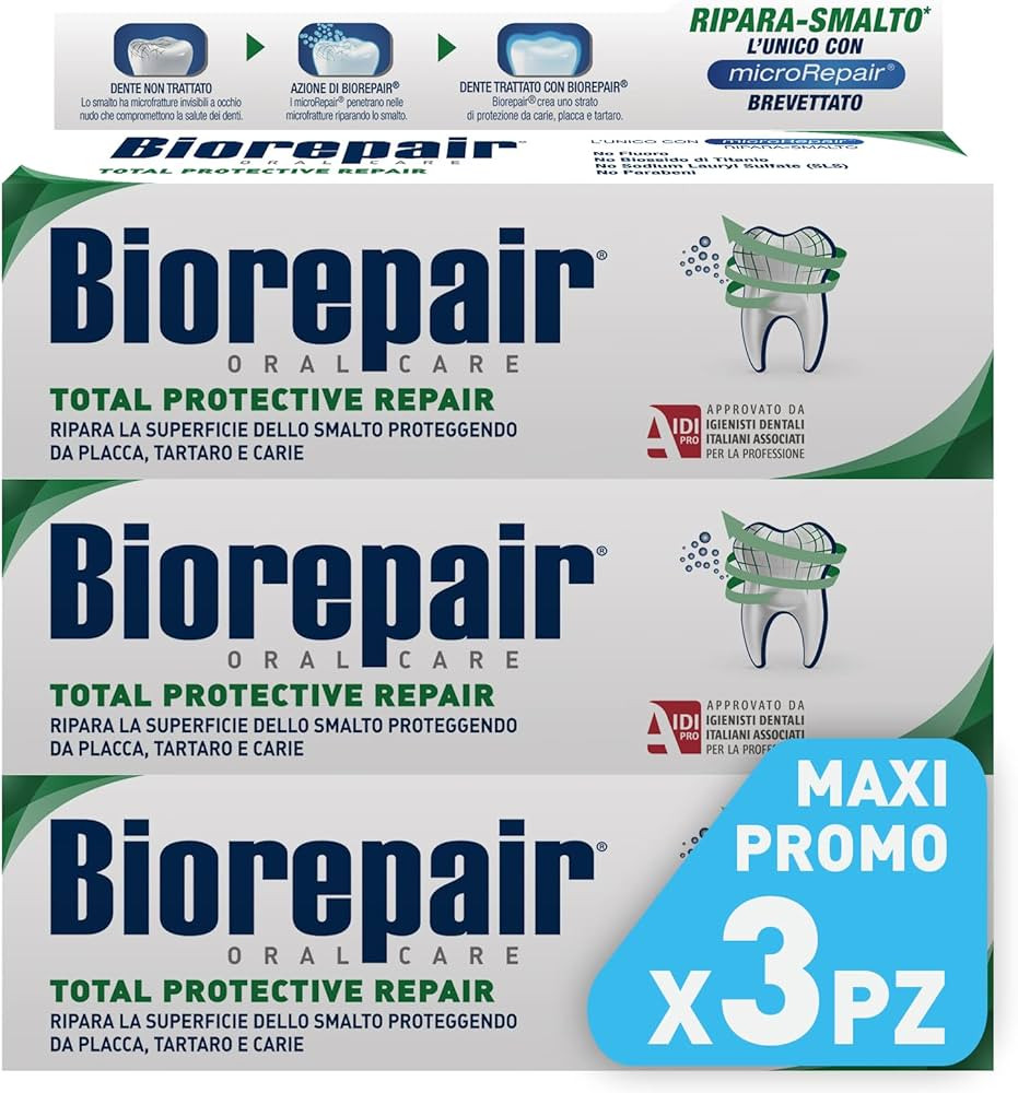 Biorepair, Dentifricio Total Protective Repair, Ripara lo Smalto, Anticarie, Antiplacca, Alito Fr... | Amazon (IT)