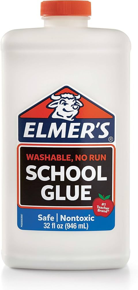 Elmer's Liquid School Glue, White, Washable, 32 Ounces - Great for Making Slime | Amazon (US)