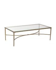 18.5x58x30 Iron And Glass Bonnifait Rectangular Coffee Table | New Arrivals | | TJ Maxx