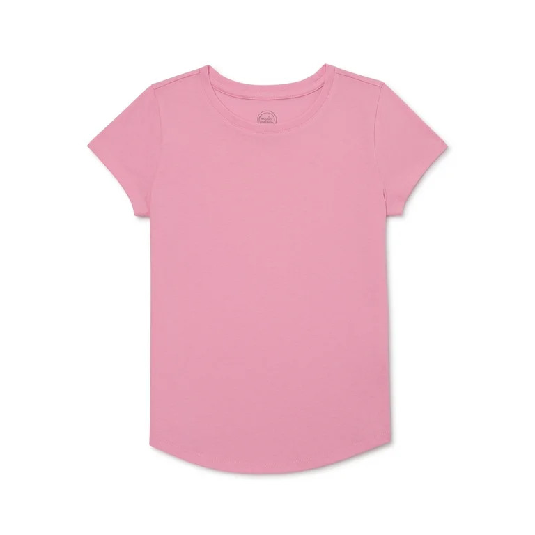 Wonder Nation Girls Kid Tough T-Shirt with Short Sleeves, Sizes 4-18 & Plus | Walmart (US)