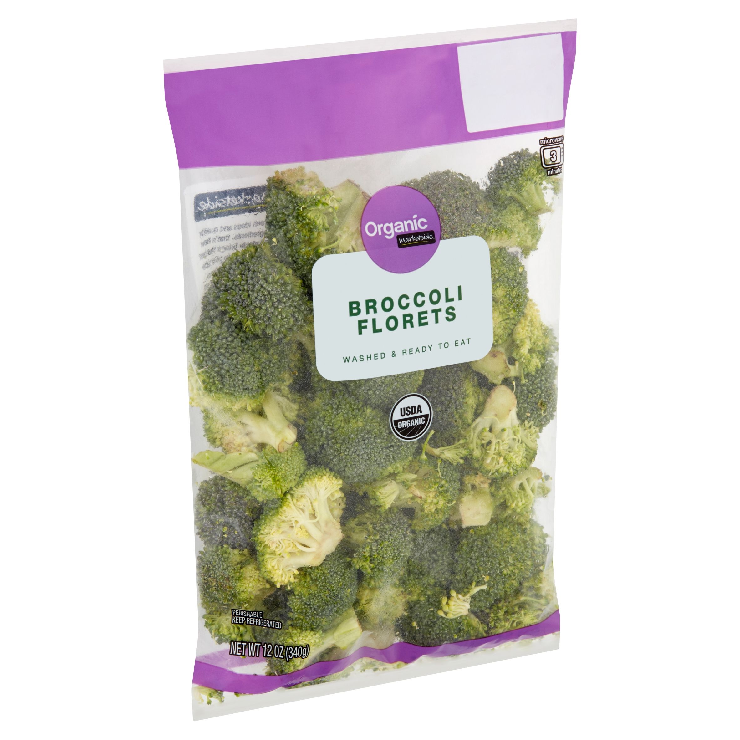 Marketside Organic Broccoli Florets, 12 oz - Walmart.com | Walmart (US)