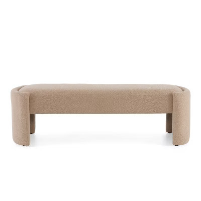 Christopher Knight Home Eugene Modern Boulce Upholstered Ottoman, Light Camel | Target