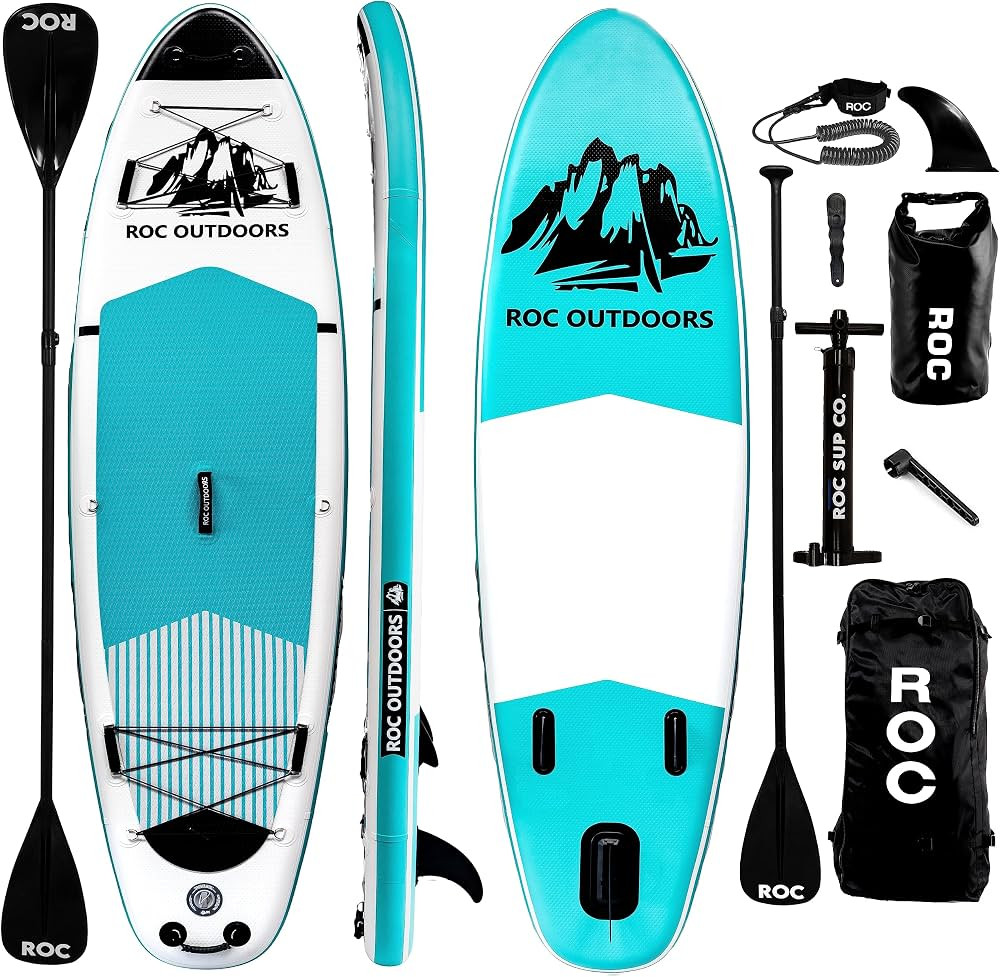Roc Inflatable Stand Up Paddle Boards 10 ft 6 in with Premium SUP Paddle Board Accessories, Wide ... | Amazon (US)