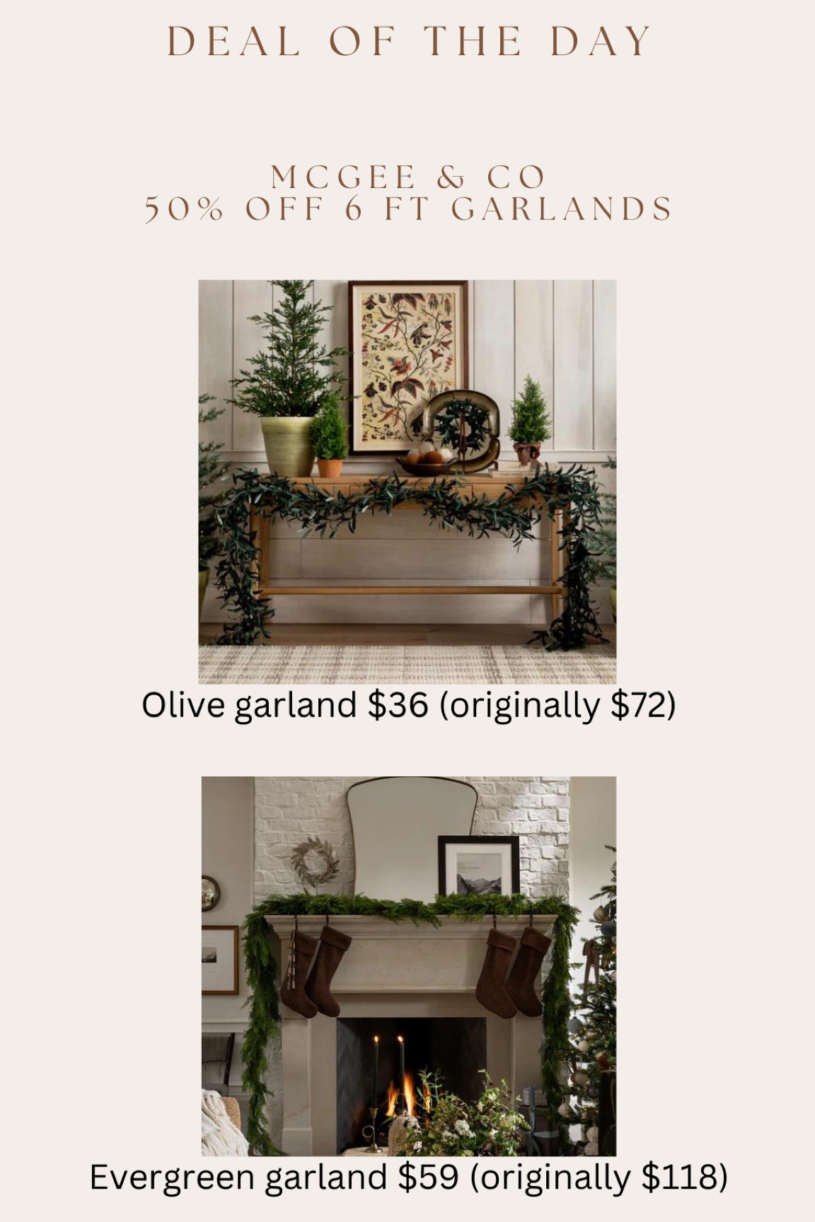 Two McGee & Co designer garlands are 50% off!!! 6 ft long!! So many of their Christmas deals have already sold out 🏃‍♀️

#LTKCyberWeek #LTKSeasonal #LTKHoliday
