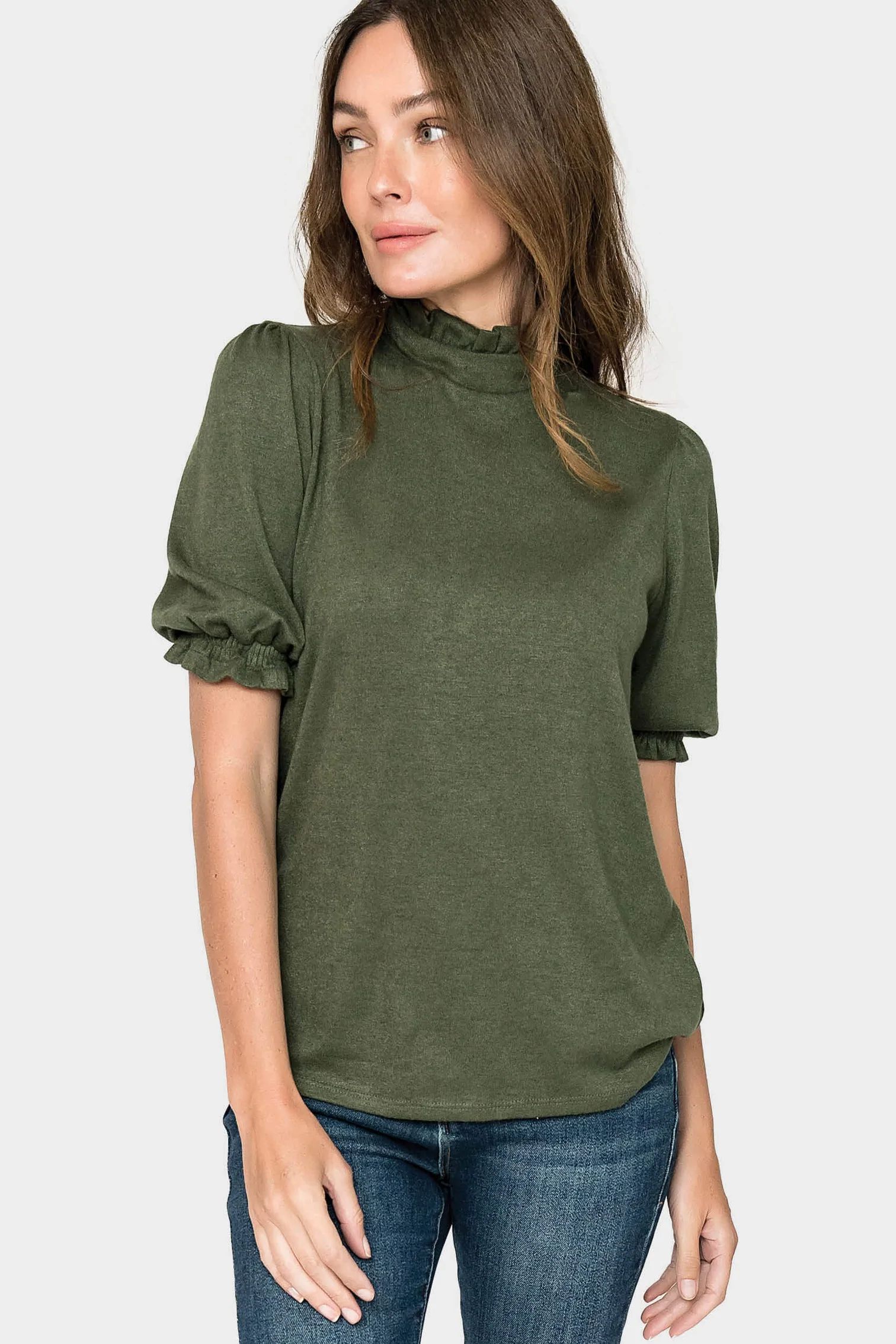 GIGI Feminine Mock Neck Luxe Sweater | Gibson