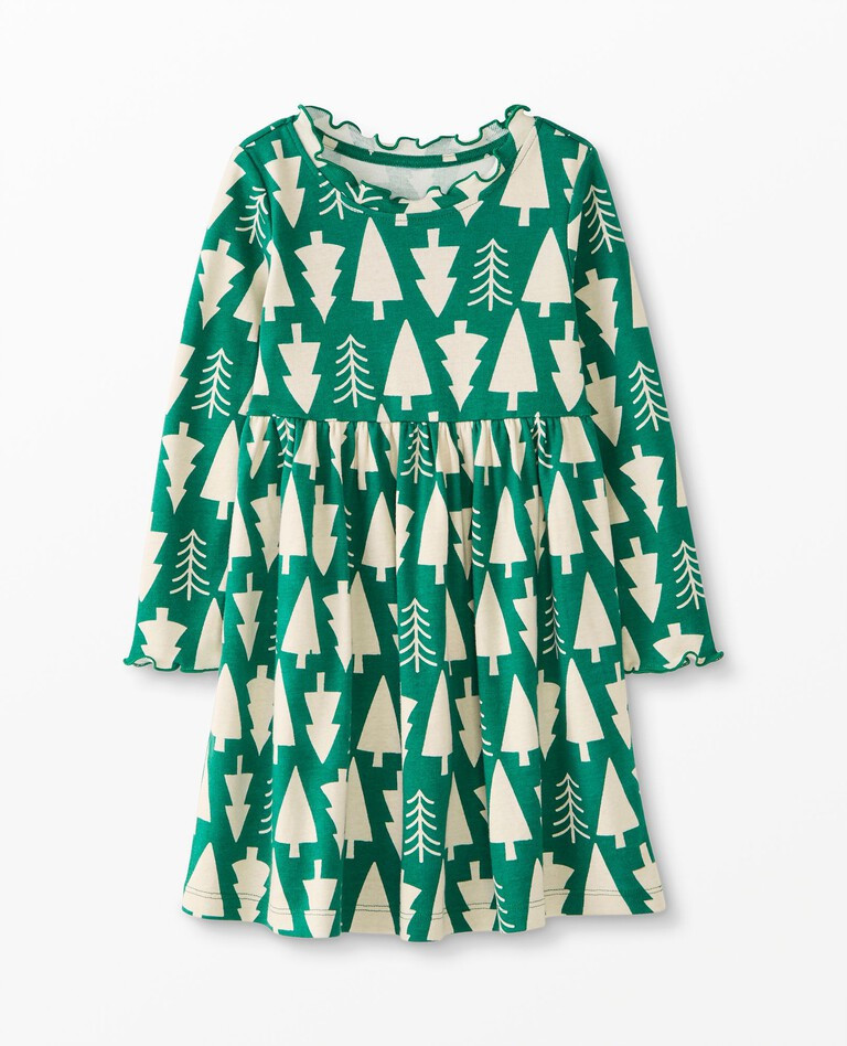 Holiday Print Rib Dress | Hanna Andersson