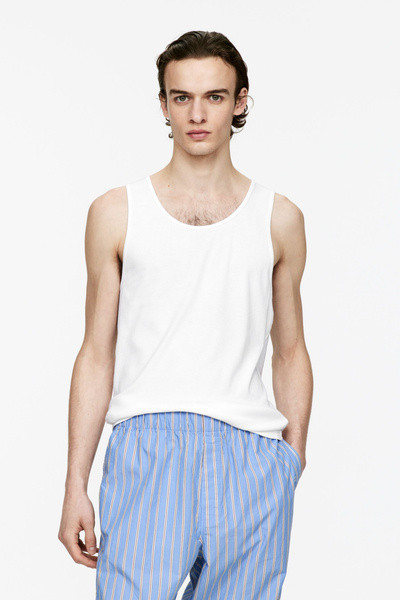 Geripptes Tanktop – Weiß – Herren – ARKET DE | Arket EU