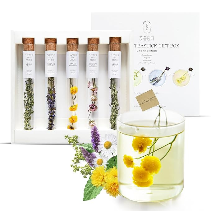 KKOKDAM Tea Gift Set - Flower Tea Stick Variety Pack - Blooming Tea Flowers, Korean Tea Set, Uniq... | Amazon (US)