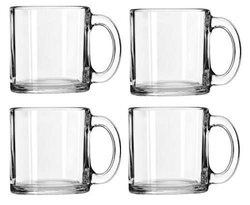 Libbey Crystal Coffee Mug Warm Beverage Mugs Set of 4 (13 oz) | Amazon (US)