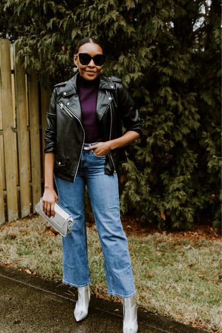 Looking to strike the balance between festive and laidback chic? I got you. I found some stellar pieces on @Walmart that will make holiday dressing so easy! This plum knit and leather jacket by the Scoop are just perfect for a little holiday elevate. And oh yes, those metallic accessories. All fab finds thanks to @walmartfashion 

#LTKHoliday #LTKSeasonal